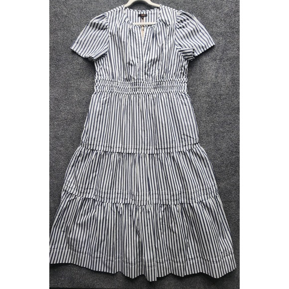 Quince Dresses & Skirts - NWT Quince Organic Cotton Poplin Tiered Maxi Dress Hudson Stripe XL Pockets